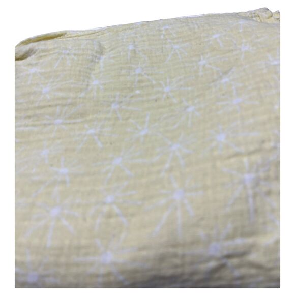 Patina Vie Muslin Swaddle Baby Blanket Yellow Starburst Asterisk Star Print - Picture 2 of 7